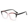 Gafas antiazules 2024 para mujer, estilo PC, con base en la pierna, estilo retro, con placa de color y espejo 5703