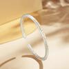 Pie Plata 9999 Flor Rima Pulsera de Oro Abierta Pulsera de Plata Simple Versátil de Alta Gama Regalo del Día de la Madre