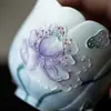 Caneca Master de Cerâmica Inno Kuisong, Porcelana de Arita, Alto Valor Estético, Caneca com Alça de Borboleta e Flor de Papoula, Caneca de Chá Especial para Mulheres
