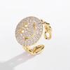 Anillo de Cara Sonriente Exagerada Moda para Mujer Personalizado Celebridad de Internet Anillo de Temperamento Coreano Retro Anillo para Dedo Índice Joyería Europea y Americana