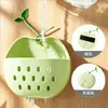 Cesta de armazenamento magnética Apple em estoque para geladeira de cozinha, cesta de armazenamento de parede, cesta de armazenamento com drenagem para banheiro, atacado criativo