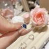 Camellia Moda francesa nuevo anillo de huevo de paloma rojo sangre paloma anillo femenino chapado en oro nicho circón brillante anillo de moda