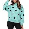Nueva sudadera con estampado de lunares estilo europeo y americano para mujer, con cuello semi-alto, corte holgado y mangas largas, disponible en sitios web independientes y Amazon para ventas transfronterizas