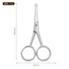 Recortador de Vello Nasal de Cabeza Redonda para Hombres, Cuchillo para Recortar Vello Nasal, Recortador de Cejas de Belleza, Recortador de Barba, Cuchillo para Vello Nasal, Tijeras de Belleza