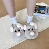 Lindas Zapatillas de Felpa de Ratón Cocinero de Algodón para Mujer, Nuevas Otoño/Invierno 2026 Zapatos Cálidos de Casa Antideslizantes con Suela Gruesa y Peludos