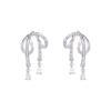 Nuevos Aretes Plateados de Moda para Mujer Estilo Coreano Nicho Lujo Ligero Aretes de Alta Gama Estilo Cool Aretes de Borla Lazo