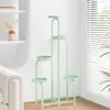 Suporte de Flores Varanda Suporte Especial para Plantas de Chão de Ferro Multi-Camadas Móvel Suporte de Exibição Suporte de Flores para Sala de Estar