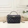 Xiaoxiangfeng New Small Square Bag Genuine Leather Chain Quilted Women's Bag Satchel Shoulder Diagonal Box Bag Cosmetic Bag