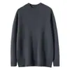 Suéter de Cachemira Grueso de Cuello Semi-Alto para Hombre Otoño e Invierno Nuevo Negocios Casual Tejido Camiseta Base Color Sólido Suéter Versátil