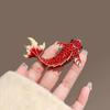 Broche de carpa roja de alta gama para mujer, broche de buena suerte con carácter creativo, ramillete, accesorios de ropa, regalo de Año Nuevo para hombres
