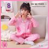 Pijamas para niñas del sudeste asiático primavera y otoño manga larga solapa niñas kulomi lindo caricatura ropa de casa al por mayor