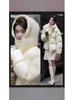 Chaqueta corta de invierno con capucha gruesa para mujer, estilo japonés y coreano, sencilla, de talla grande, de plumón de pato blanco Pinghu, fina de alta gama, nueva