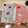 Capa Protetora Xadrez com Tema de Animal para iPad Pro, Air 7, Sucção Lateral Destacável, Mini Fofo, 10ª Geração, Dobra Y 11