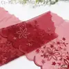 Renda Bordada em Tela Preta e Vermelha Tanglong com Lindas Flores Pequenas em Fio Prateado Camadas Acessório de Cabelo Renda Feita à Mão Acessórios de Barra
