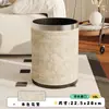Cubo de basura redondo de cuero francés para el hogar, lujo ligero, alta gama, tamaño grande, sala de estar, cocina, retro, papelera de alto valor