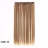 Extensiones de Cabello Liso Largo para Mujer, Estilo Europeo y Americano, Fibra Sintética, Extensiones de Cabello de Una Pieza con Clip de Cinco Secciones