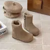 Botas Cálidas para Niñas 2025 Otoño e Invierno Estilo Nuevo Botines Cortos Forrados de Felpa para Bebés Niños Estilo Coreano Botas de Algodón para Niñas Pequeñas