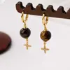 Collar Estilo Maillard Lujo Ligero Retro Piedra Ojo de Tigre Sentido de Alta Gama Hebilla de Herradura Cadena de Suéter con Perlas Collar para Cuello de Mujer Joyería