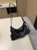 Bolsa de ombro e transversal em couro de ovelha curtido vegetal de camada superior para mulheres, bolsa de axila de grande capacidade para o dia a dia