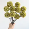 Flor artificial transfronteiriça haste única crisântemo pingue-pongue feito à mão decoração de casa ornamento comercial adereço de casamento fotografia