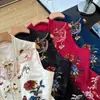 Qualidade garantida, seda, redutor de idade, novo estilo chinês, outono, abotoado, ricamente bordado, colete clássico para mulheres