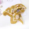 Pañuelo Cuadrado Pequeño Verde Pastoral, Pañuelo de Seda para Mujer, Pañuelo Triangular para la Cabeza, Accesorio para el Cuello con Protección Solar, Bufanda para el Cuello, Cinta para el Cabello, Pañuelo de Gasa de Algodón, Pañuelo Delgado