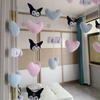 Cortina de Puerta de Tela de Dibujos Animados Love Station Cortina Refugio para Dormitorio en Casa Cortina Decorativa Cortina de Partición No Perforada Cortina de Tela