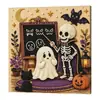 Set de Arte de Pintura de Diamantes DIY de Halloween Transfronterizo con Pegatinas de Perlas, Pintura Decorativa para Colgar en la Pared con Atmósfera Festiva