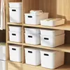 Caja de almacenamiento canasta de almacenamiento de escritorio canasta de almacenamiento de bocadillos y juguetes para la sala de estar canasta de almacenamiento de artículos varios para la cocina caja de almacenamiento rectangular con tapa