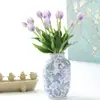 Tulipán flor artificial tacto suave pegamento 5 PE látex silicona decoración hogar sala de estar tulipán simulación flor falsa
