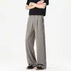 Pantalones Casuales de Seda de Morera para Hombre Rectos Sueltos 2026 Nuevo de Verano Hielo Seda Caída Versátil Pierna Ancha Deportivos Finos