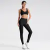 Conjunto de Roupas de Yoga Transfronteiriço para Mulheres, Conjunto de Top de Yoga Esportivo Fitness em Forma de U e Regata Casual Bonita para Corrida com Decote em V Profundo