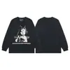 Melancolía Rico Segunda Generación Erd Boceto Graffiti Transfronterizo Nueva Moda Urbana Marca Casual Holgada Camiseta de Manga Larga con Estampado para Otoño