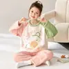 Pijama Infantil Madre-Hija Niños Otoño/Invierno Felpa Coral Cálido Niños Medianos y Grandes 2026 Nuevo Franela Ropa de Casa