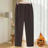 Jeans Mom de pierna recta elegantes de alta gama 2026 Otoño/Invierno Nuevos Pantalones de Abuela de mediana edad Color Sólido Versátil Pantalones Largos con Felpa