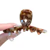 Pinza para el Cabello Vintage con Estampado de Leopardo para Mujer, Pinza de Princesa de Tamaño Mediano para Flequillo, Elegante Accesorio para el Cabello para Recogido Parcial