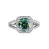 Anillo de Lujo Cuadrado de Plata S925 Transfronterizo con Moissanita de Color para Mujer Plata Esterlina Platino Simulación de Diamante Diamante Venta al por Mayor