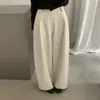 Foto real Outono 2026 Novo Roupas Femininas Coreanas Dongdaemun Alta Qualidade Estilo Coreano Simples Design de Lua Crescente Calças Casuais