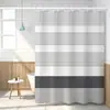 Cortina de Ducha Estilo Borla, Impermeable y Resistente al Moho, Cortina de Baño con Estampado de Rayas Moderno y Sencillo, Tamaño y Patrón Personalizables