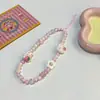 Corazón de niña rosa conejo lindo creativo diy cadena de cuentas para teléfono móvil cordón para teléfono móvil accesorios para funda de teléfono móvil venta al por mayor