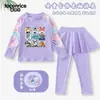 Traje de Baño Infantil Zootopia Judy Nick para Niñas de Dos Piezas Manga Larga Pantalón Largo Protección Solar Secado Rápido Conjunto de Ropa de Baño para Niñas