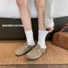 Versão de pele de carneiro ~ Cortiça Couro genuíno de sola grossa Birkenn Pantufas femininas de verão Pantufas Sandálias de meia sola