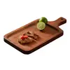 Bandeja de madera para bistec, plato de servir bistec de madera maciza, bandeja de madera para pan, bandeja de comida estilo occidental, bandeja de madera maciza sin pintar para pan y pastel