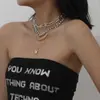 Collar de varias capas de moda europea y americana, personalidad, juego de collares, cadena de eslabones con temperamento, todo-partido, collar para la clavícula