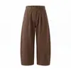 Ropa para Hombre Muqiu Estilo Old Money Diseño de Doble Pinza Retro Moderno Pantalones de Trabajo Lavados para Hombre Ajuste Holgado Algodón Puro Pantalones Casuales