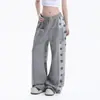 Calça casual color block com estampa de estrela estilo hip-hop americano para homens e mulheres, cintura elástica, perna larga, calça de moletom reta para dança de rua e esportes, moderna