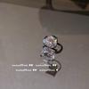 Aretes de Gema de Flor de Gota de Agua de Luz Brillante Diseñador Chapado Oro de 18K Zircón Puntiagudo Aretes de Cruz Anillo