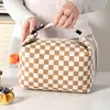 Bolsa de Almoço de Veludo Cotelê Floral para Estudante Trabalhador de Escritório Lancheira Térmica Bolsa de Mão Portátil à Prova d'Água Bolsa de Almoço Fofa Bolsa de Gelo