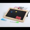 Cavalete de Mesa Dobrável Transfronteiriço Quadro Negro Pequeno Madeira Maciça Pura Quadro Branco Magnético Dupla Face Quadro de Mensagens para Ensino Infantil Atacado