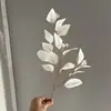 3 garfo com frutas folhas de eucalipto ins simulação planta verde eucalipto folha de maçã casamento arranjo de flores material de folha ornamentos de decoração de casa